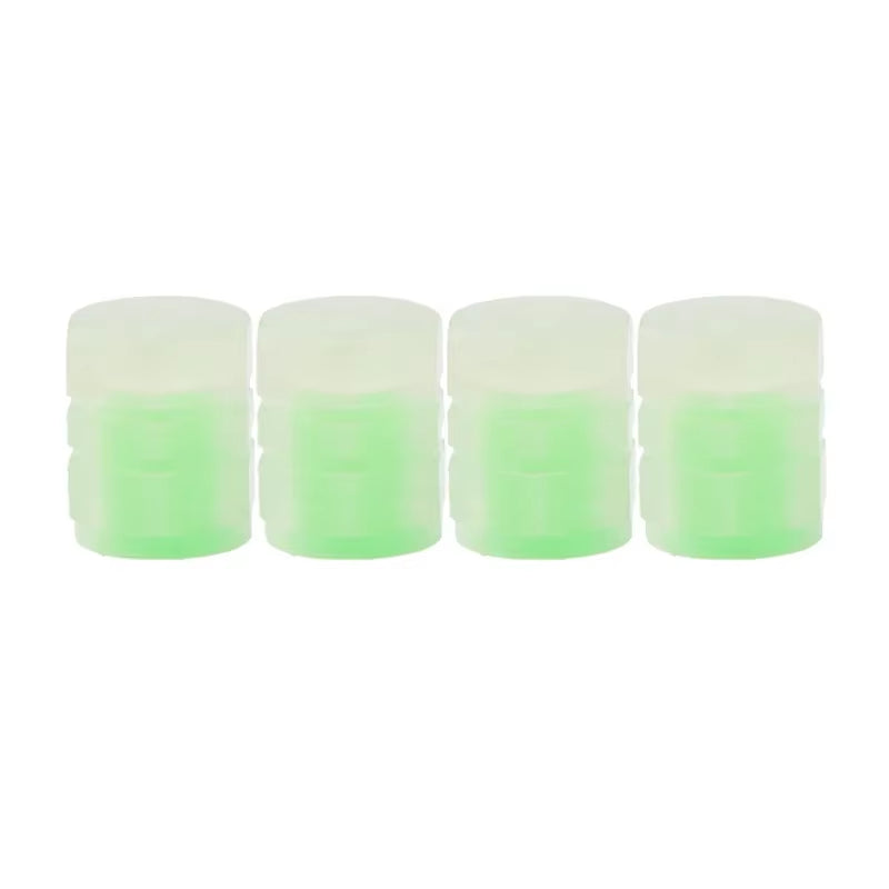 Luminous Valve Caps Fluorescent Night Car Tire Valve Caps Motorcycle Bike Glowing Decor Wheel Nozzles Tyre Cap Car Accessories