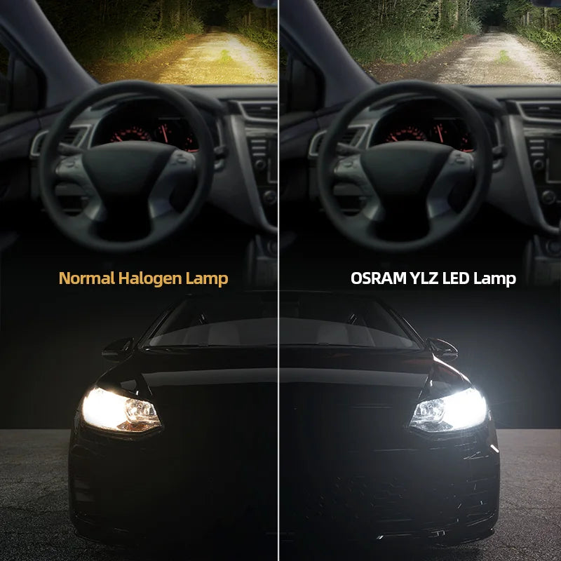 OSRAM Ledriving YLZ HL H7 H4 LED Car Headlight H1 H8 H11 H16 HB3 HB4 HIR2 9012 12V 6000K Super Bright White Lamps Auto Bulb 2Pcs
