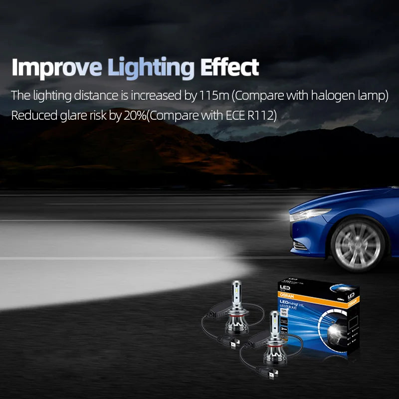OSRAM Ledriving YLZ HL H7 H4 LED Car Headlight H1 H8 H11 H16 HB3 HB4 HIR2 9012 12V 6000K Super Bright White Lamps Auto Bulb 2Pcs