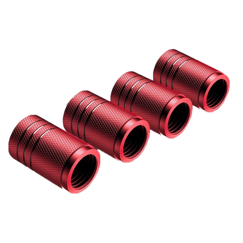4Pcs Car Tire Valve Stems Cap Knurling Style Tire Valve Cap Aluminum Tire Wheel Stem Air Valve Cap Car Universal Accessories