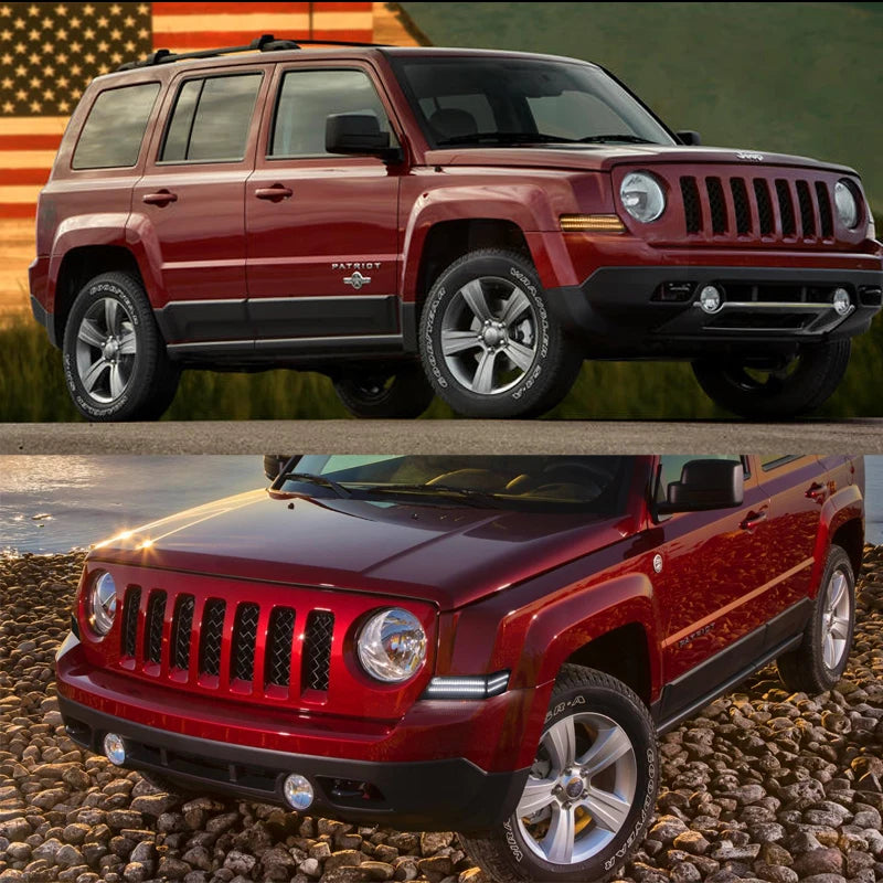 For Jeep Patriot Signal Blinker Corner Lights  Assemblies Amber Sequential Turn Signal Light/White Driving Lights 07-17