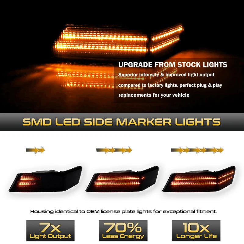 For Jeep Patriot Signal Blinker Corner Lights  Assemblies Amber Sequential Turn Signal Light/White Driving Lights 07-17