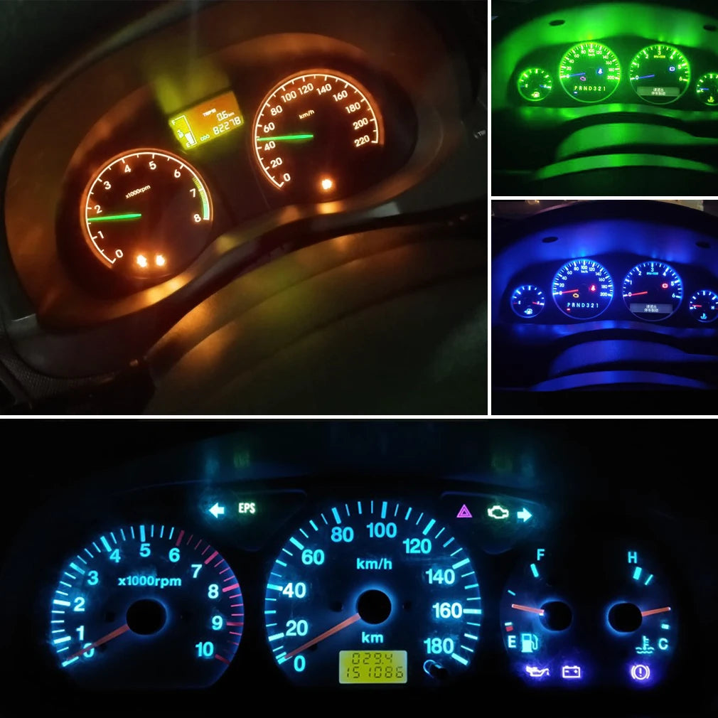 6pcs T3 LED T4.2 T4.7 Led Bulb Canbus 3030SMD Car Interior Lights Indicator Wedge Dashboard Warming Instrument Lamp 12V Auto