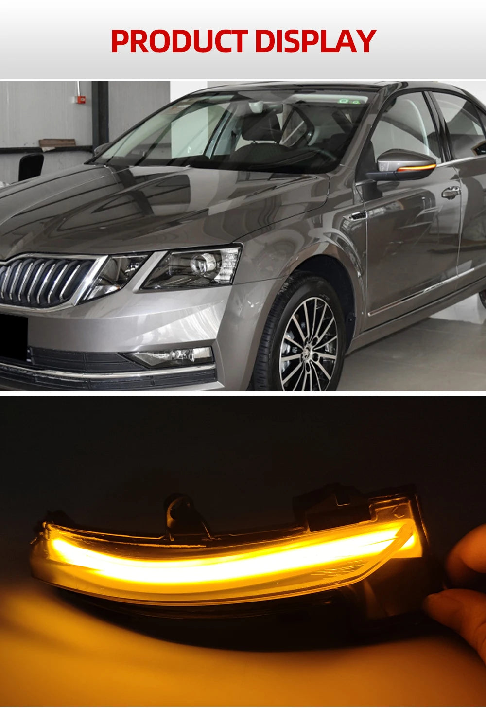 2PCS For Skoda Octavia Mk3 A7 5E Dynamic LED Turn Signal Blinker Mirror Light 2014 2015 2016 2017 2018 2019