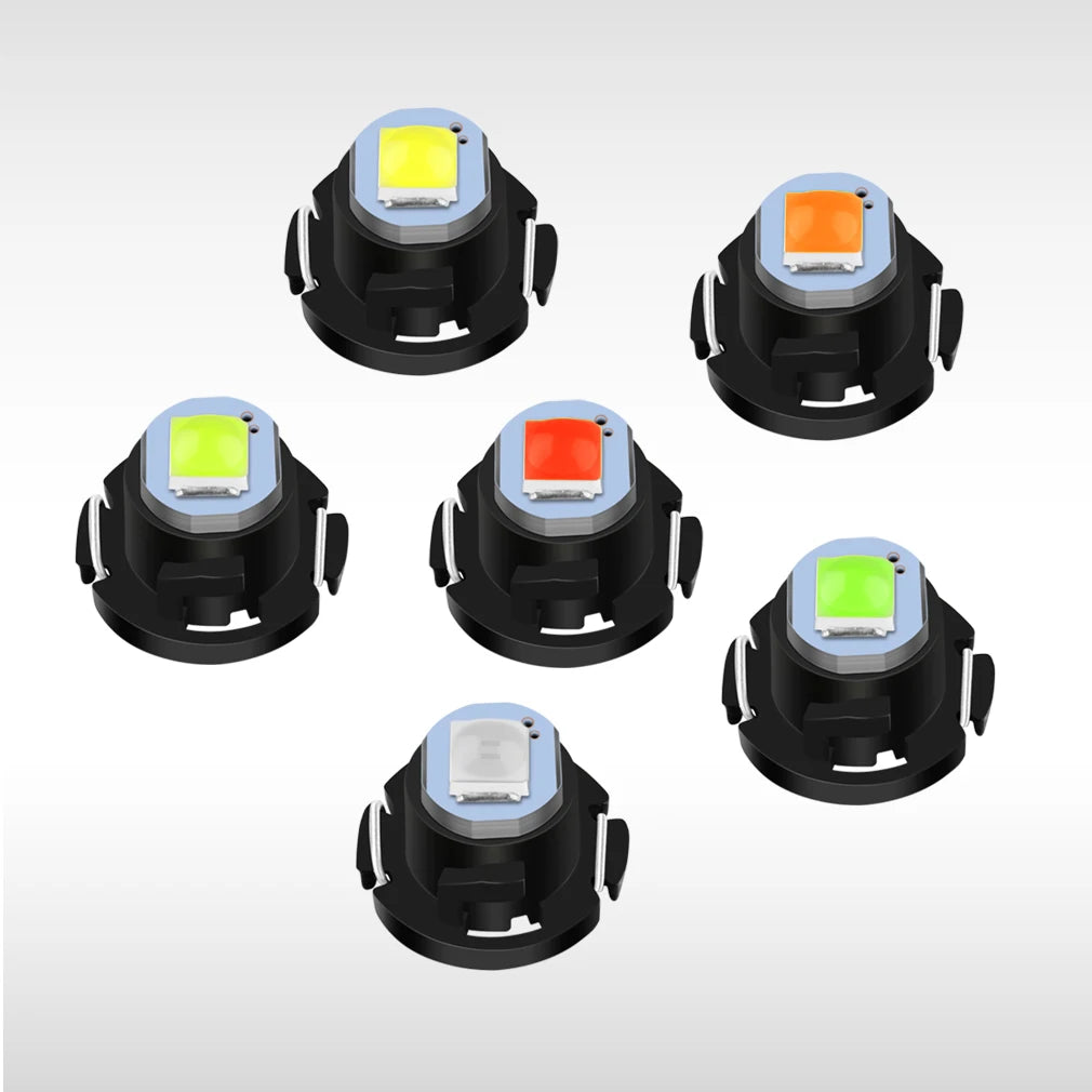 6pcs T3 LED T4.2 T4.7 Led Bulb Canbus 3030SMD Car Interior Lights Indicator Wedge Dashboard Warming Instrument Lamp 12V Auto