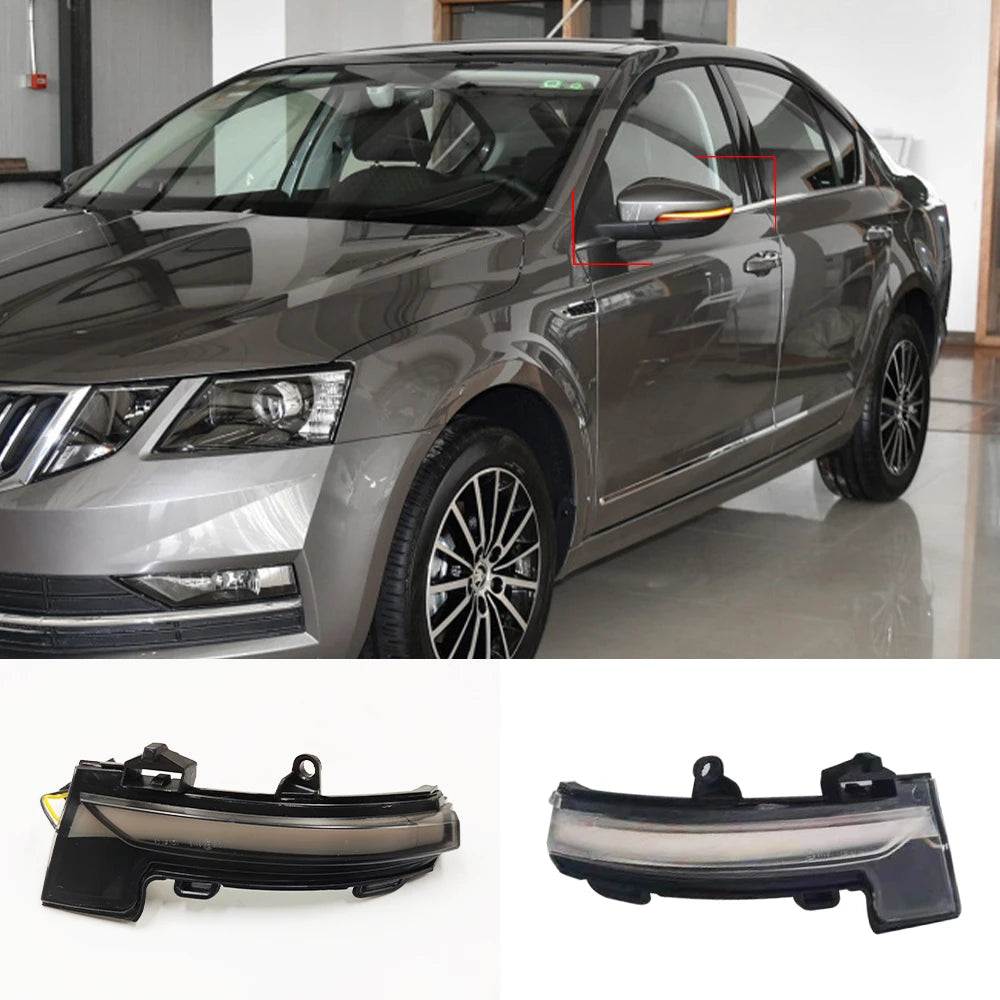 2PCS For Skoda Octavia Mk3 A7 5E Dynamic LED Turn Signal Blinker Mirror Light 2014 2015 2016 2017 2018 2019