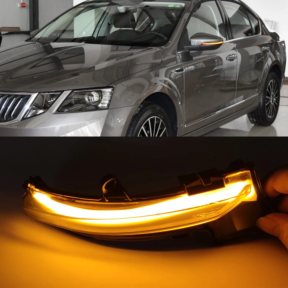 2PCS For Skoda Octavia Mk3 A7 5E Dynamic LED Turn Signal Blinker Mirror Light 2014 2015 2016 2017 2018 2019