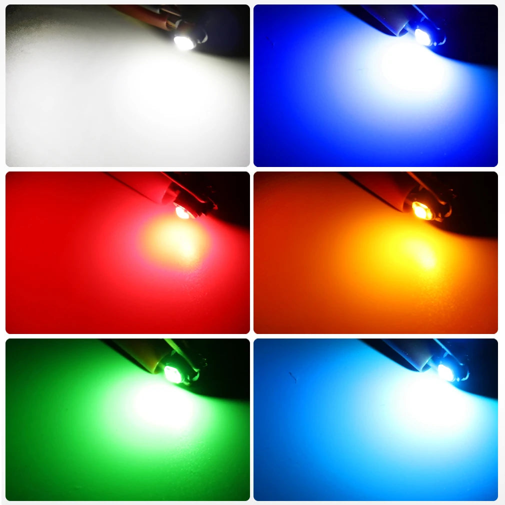 6pcs T3 LED T4.2 T4.7 Led Bulb Canbus 3030SMD Car Interior Lights Indicator Wedge Dashboard Warming Instrument Lamp 12V Auto