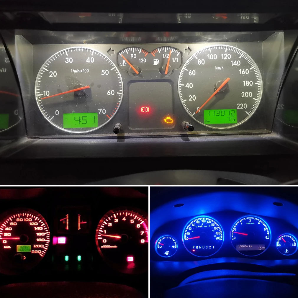 6pcs T3 LED T4.2 T4.7 Led Bulb Canbus 3030SMD Car Interior Lights Indicator Wedge Dashboard Warming Instrument Lamp 12V Auto