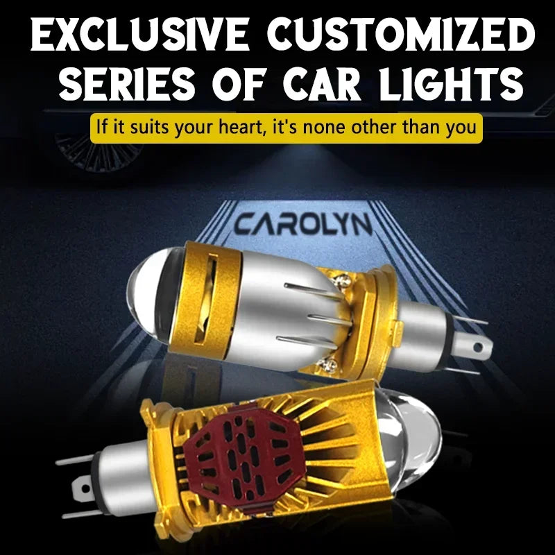 JUZIXING 3800W Bi LED H4 Mini Projector Lens No Errors Projector Car Light Super 12V Plug&play 6500K for LED Lighthouse Fog Lamp