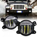 Car Front Bumper Fog Light Assembly For Jeep Wrangler JL White LED Daytime Running Light DRL Headlight Off Road 6500K Waterproof