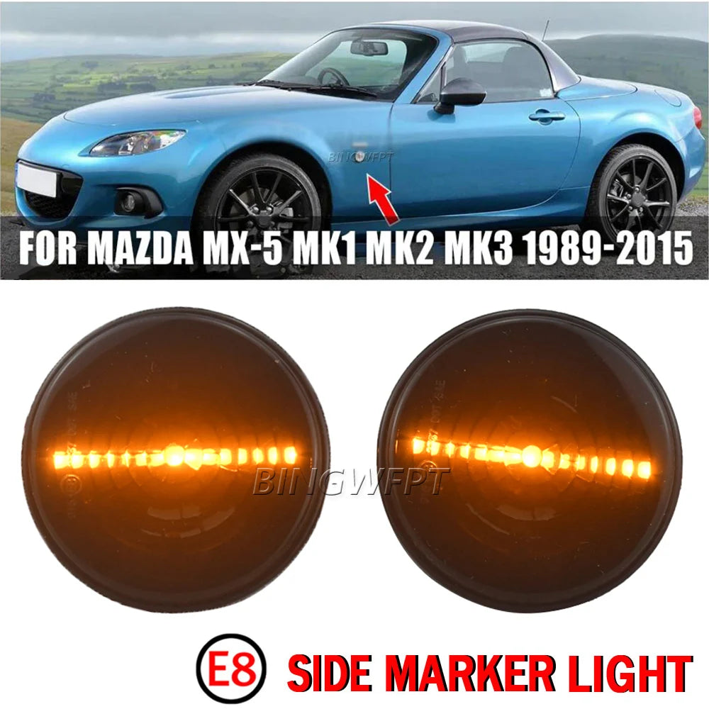 Side Marker Turn Signal Light For Mazda MX5 MX-5 Mk1 Mk2 Mk3 1989-2015 NA NB NC Canbus LED Dynamic Arrow Blinker Indicator Lamp