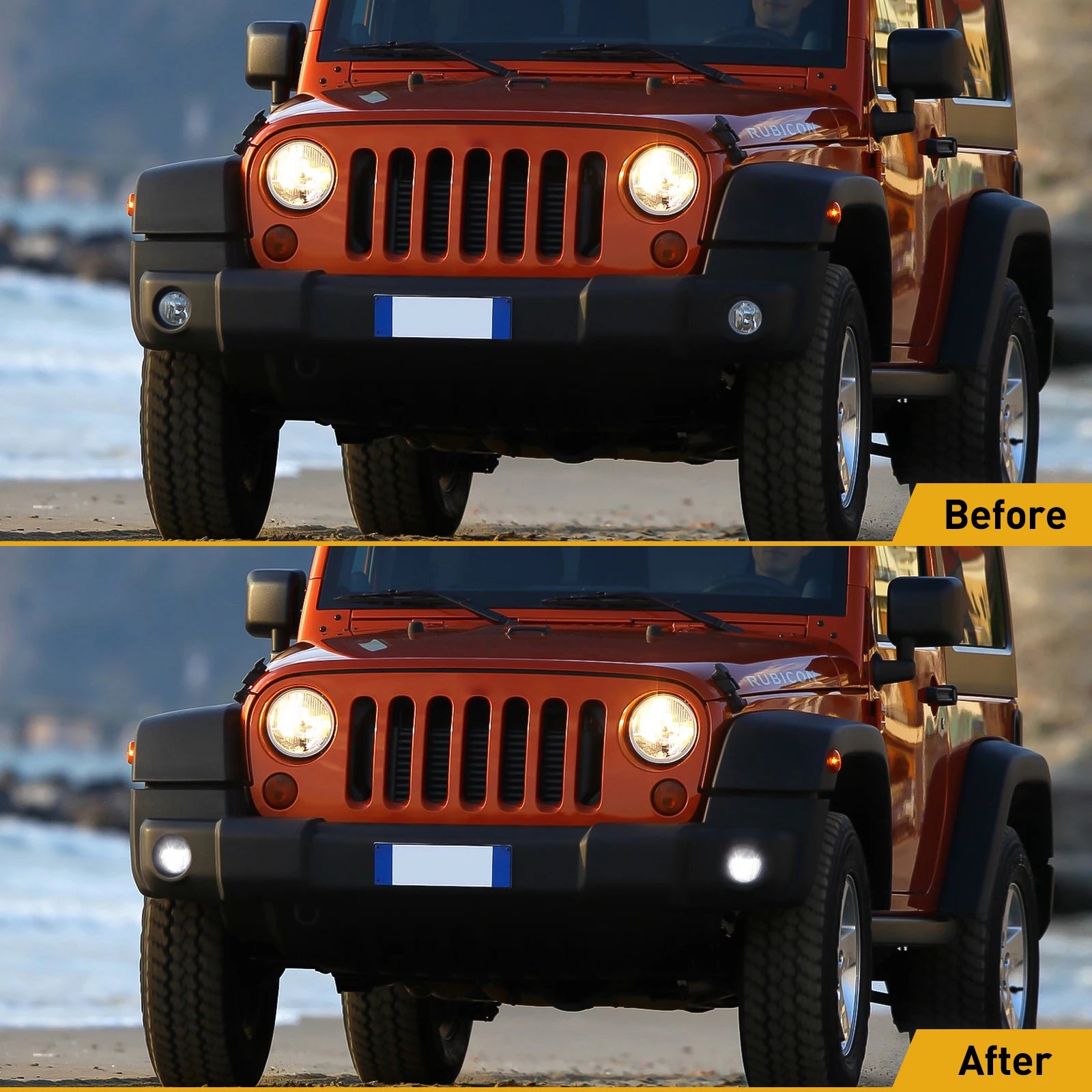 Car Front Bumper Fog Light Assembly For Jeep Wrangler JL White LED Daytime Running Light DRL Headlight Off Road 6500K Waterproof