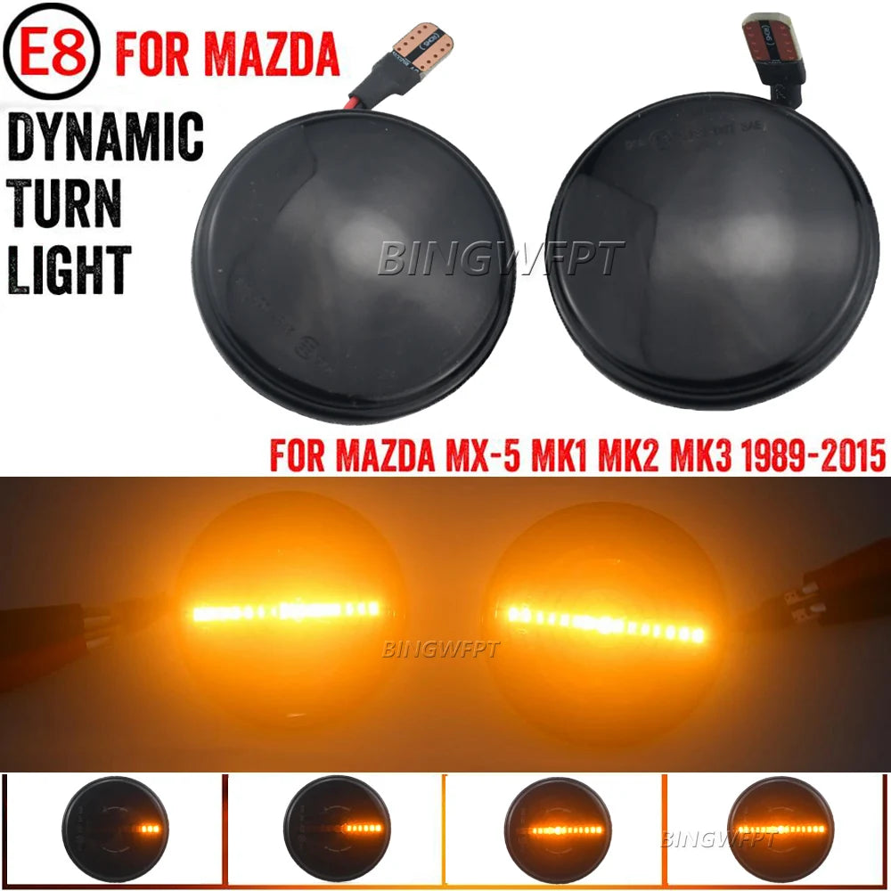 Side Marker Turn Signal Light For Mazda MX5 MX-5 Mk1 Mk2 Mk3 1989-2015 NA NB NC Canbus LED Dynamic Arrow Blinker Indicator Lamp