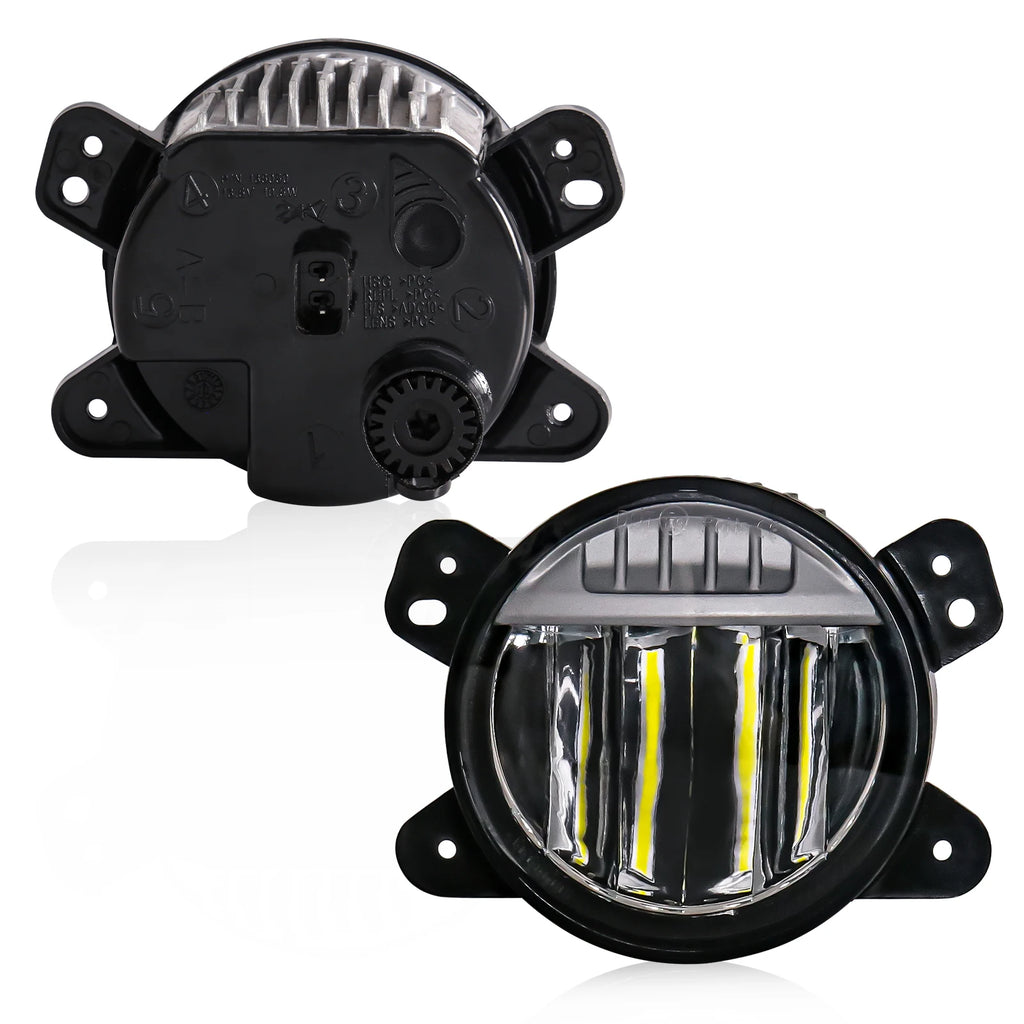 Car Front Bumper Fog Light Assembly For Jeep Wrangler JL White LED Daytime Running Light DRL Headlight Off Road 6500K Waterproof