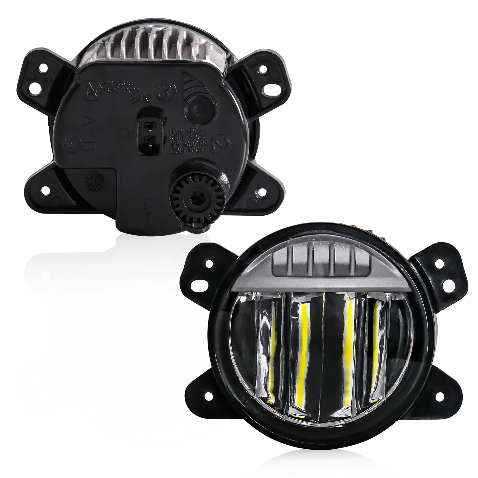 Car Front Bumper Fog Light Assembly For Jeep Wrangler JL White LED Daytime Running Light DRL Headlight Off Road 6500K Waterproof