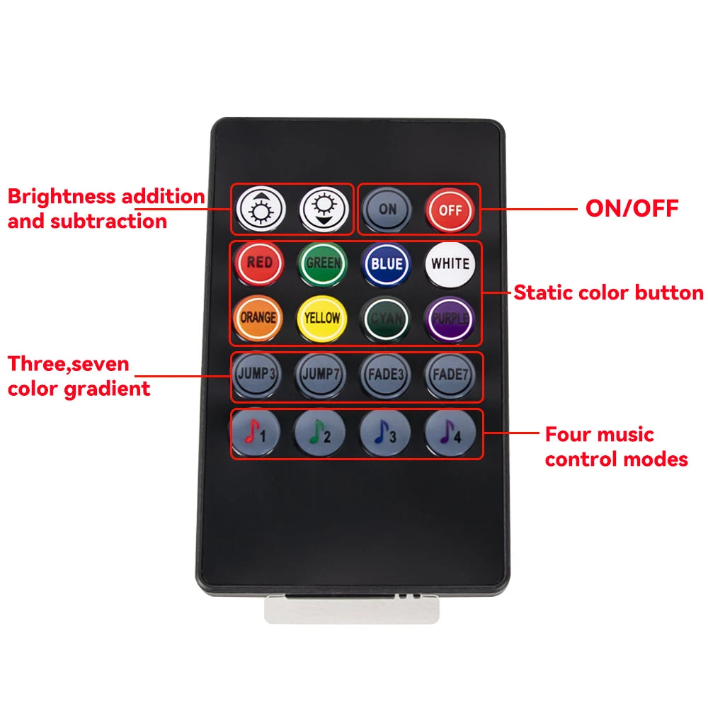 APP Car Interior Ambient Light Neon LED Strip Foot Light with USB Wireless Remote Music Auto Atmosphere Decorative Lamp
